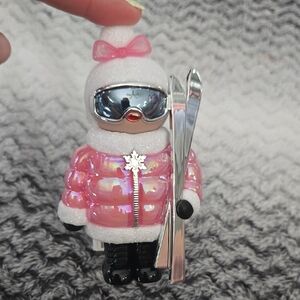 Bath & Body Works Light Up Pink Mrs. Claus Skiing Wallflowers Fragrance Plug